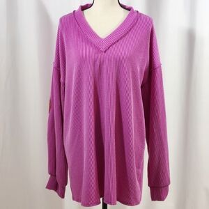 Heimish USA Pink with Red Sequin Elbows Top Long Sleeve